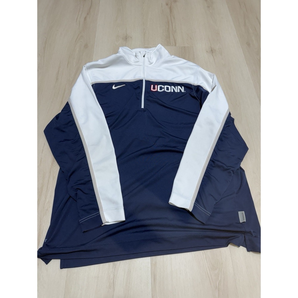 UCONN Huskies NCAAB Champs Nike Elite Dri-Fit 1/4 Zip Jacket Shirt Men's Size XL